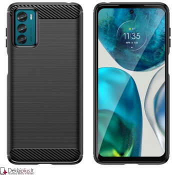 Carbon guminis dėklas - juodas (Motorola Moto G42) Carbon guminis dėklas - juodas (Motorola Moto G42)
